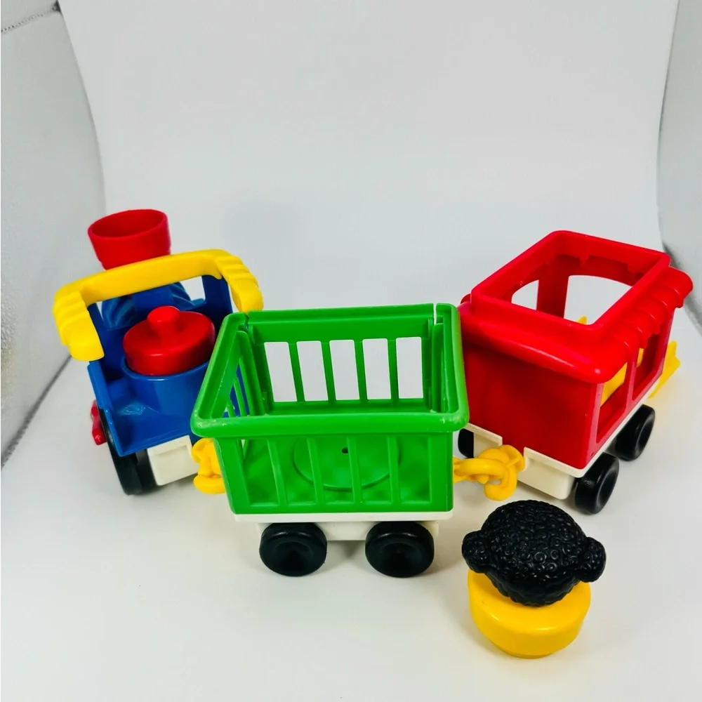 Vintage 1991 Fisher Price Little People Chunky Circus Zoo Train With Girl Figure